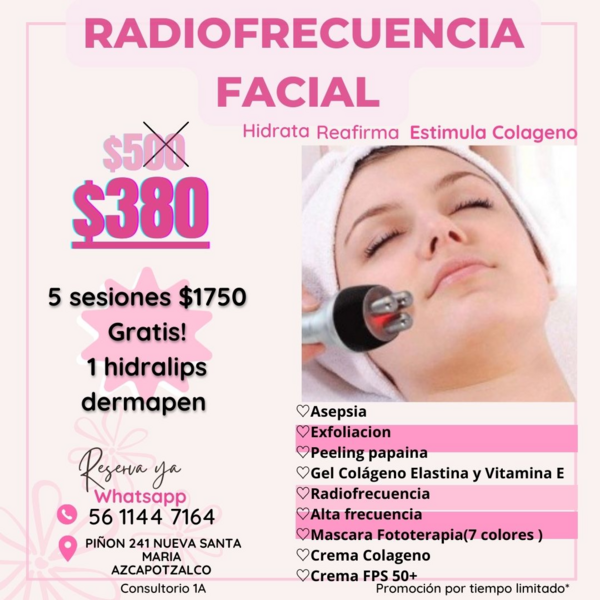 RADIOFRECUENCIA FACIAL 5 SESIONES