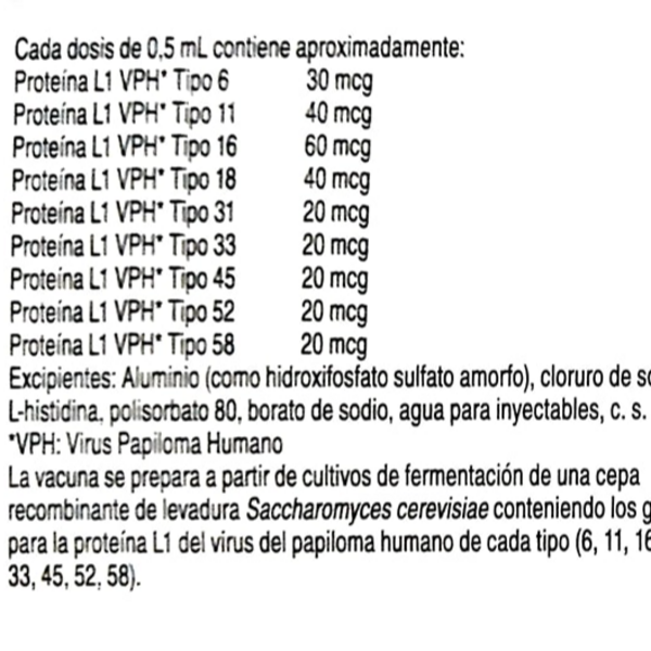 Promoción Gardasil 9 (Esquema 3 dosis 0/2/6 meses) (3ra dosis gratis) (Convenio)