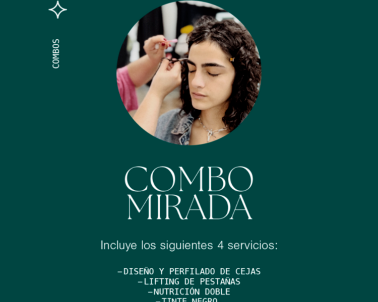 COMBO MIRADA: Lifting de pestañas nutritivo completo + Diseño y perfilado de cejas 