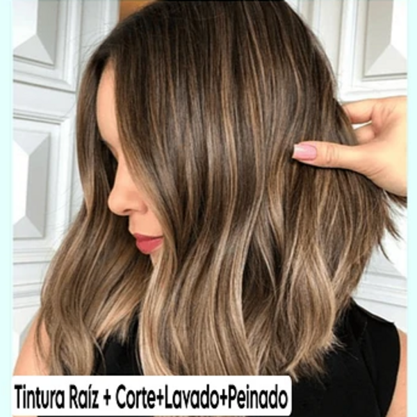 TINTURA RAÌZ +CORTE+LAVADO+PEINADO BÁSICO CLUB LFEMME
