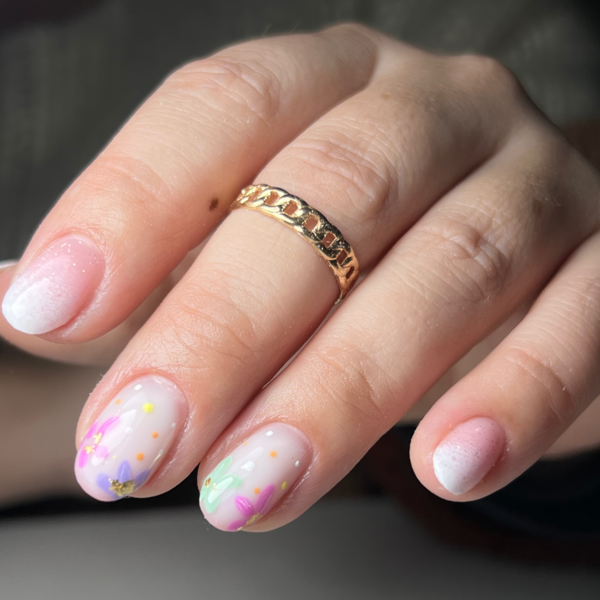 Manicure Rusa con nivelación    (Refuerzo uña natural)