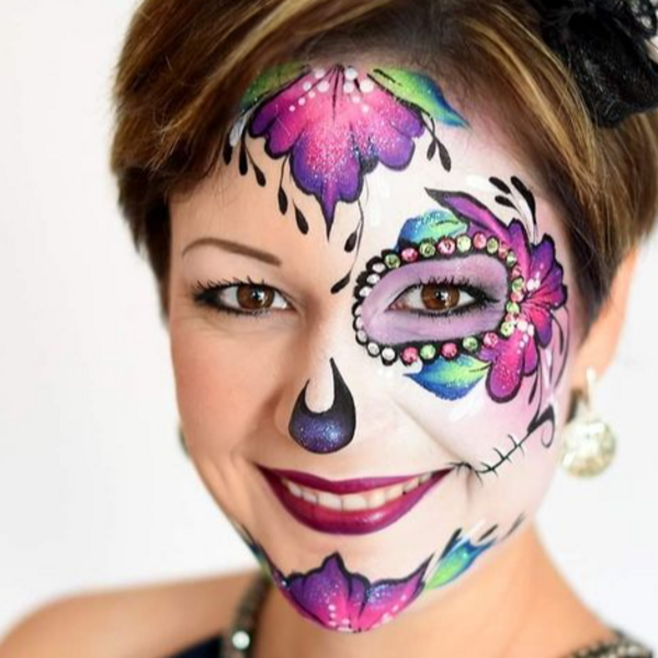 Maquillaje Catrina/Halloween (medio rostro)