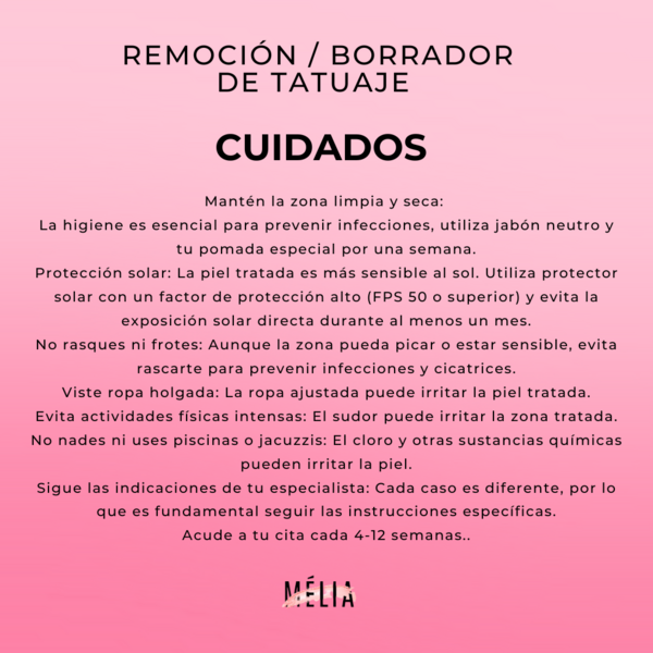 Borrador laser de tatuaje (10-25cms)