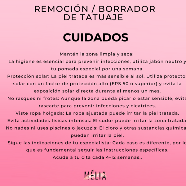 Borrador laser para tatuaje (5-10cms)