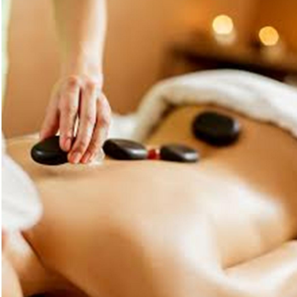 Masaje relajación  + piedras calientes, cuerpo completo.