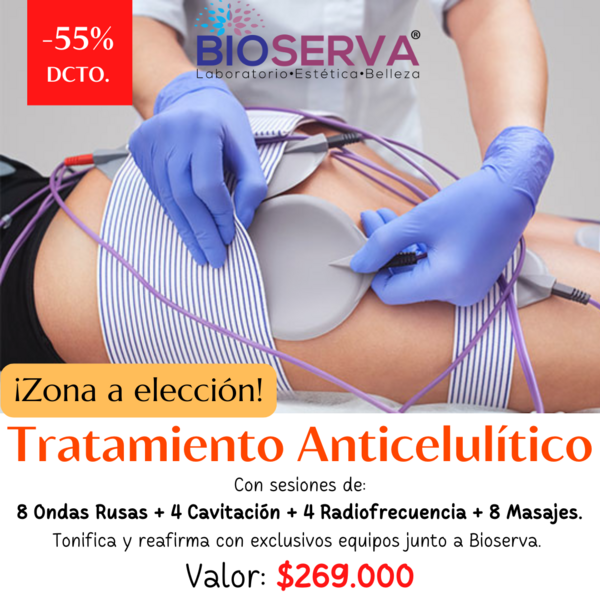 Anticelulítico  (8OR + 4CAV+4RF+ 8DLM ) 8 Sesiones 