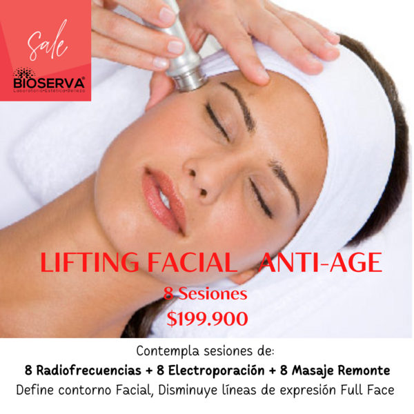 Lifting Facial Anti-Age  ( 8RF+8EP+8MR+Serum Colag) 8 Sesiones 