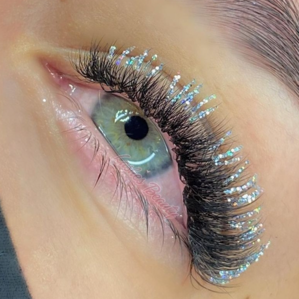 Pestañas con strass, colores, glitter