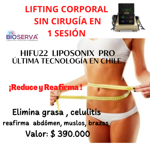 1 HIFU 22D + LIPOSONIX PRO  +  1 DLM 1 Sesión 