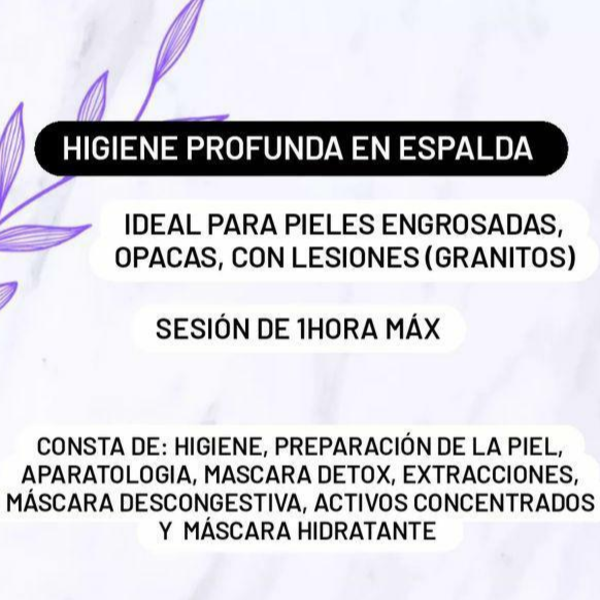 Higiene Profunda en Espalda