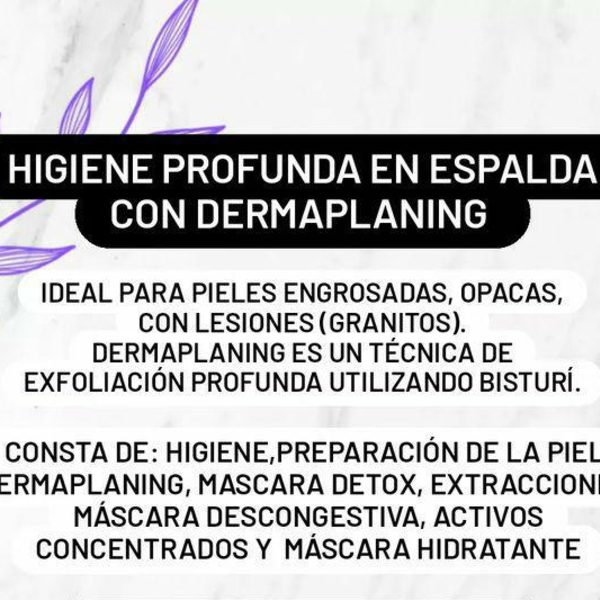 Higiene Profunda en Espalda con Dermaplaning
