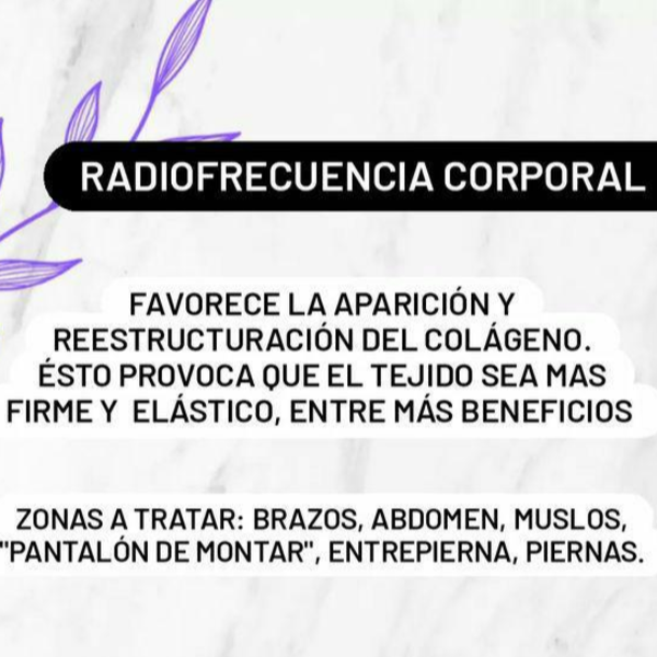 Radiofrecuencia Corporal- (Precio por zona) 1 sesión