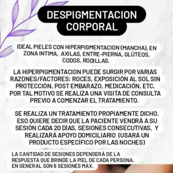 Despigmentacion Corporal- (Por zona)