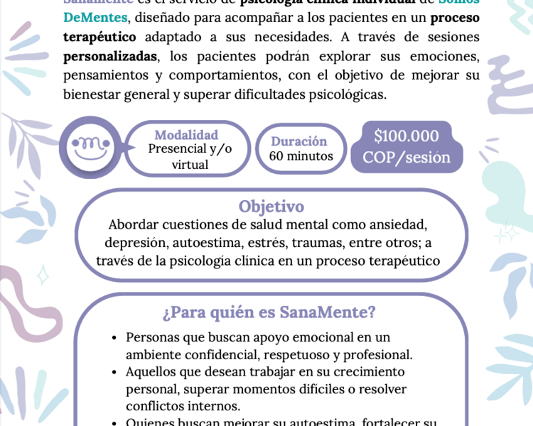 SanaMente | Psicoterapia presencial en BELÉN