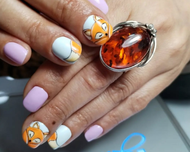Manicura Permanente 4 diseños a mano alzada simples 