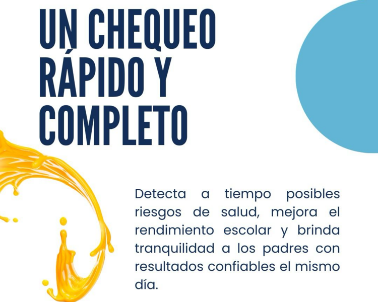 EXAMEN PREVENTIVO ESCOLAR (en nuestro centro medico)