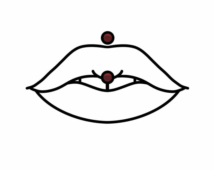 Vertical Philtrum Piercing