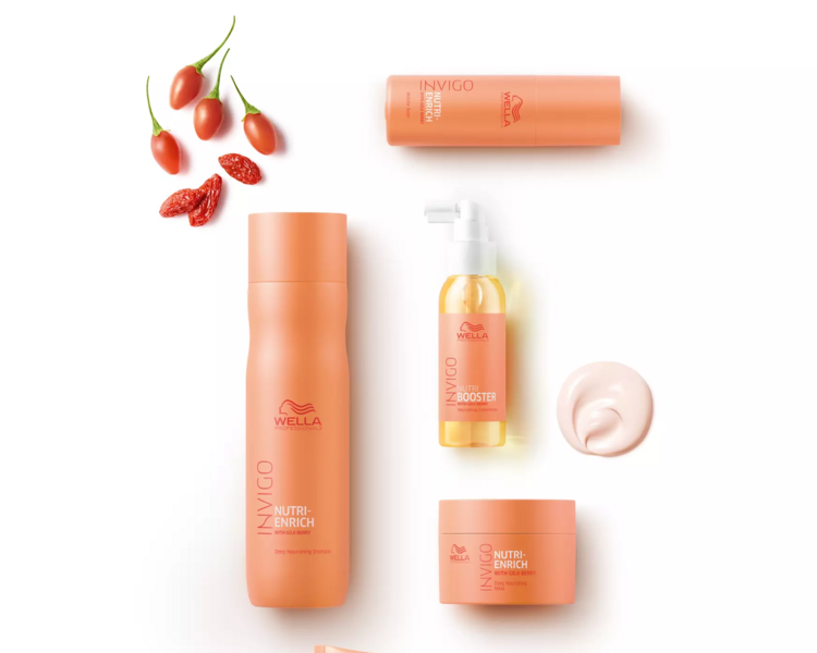 Masaje hidratante wella Nutri enrich + Brushing 