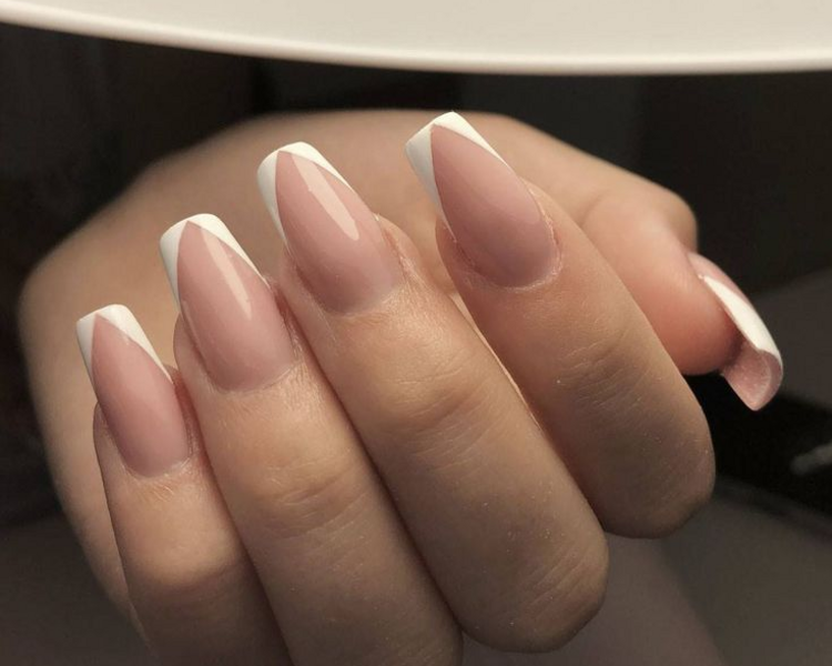 Uñas acrilicas punta blanca (frances) #1 o 2