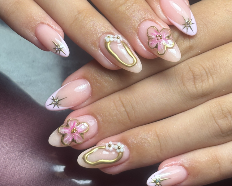 Service de uñas esculpidas en acrilico largo 1 y 2 