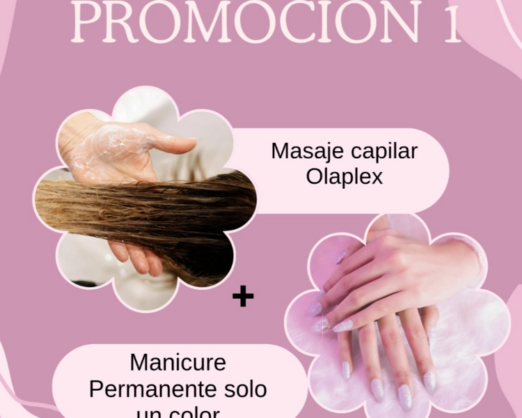 PROMO 1 - MASAJE CAPILAR OLAPLEX + MANICURE PERMANENTE 1 COLOR 