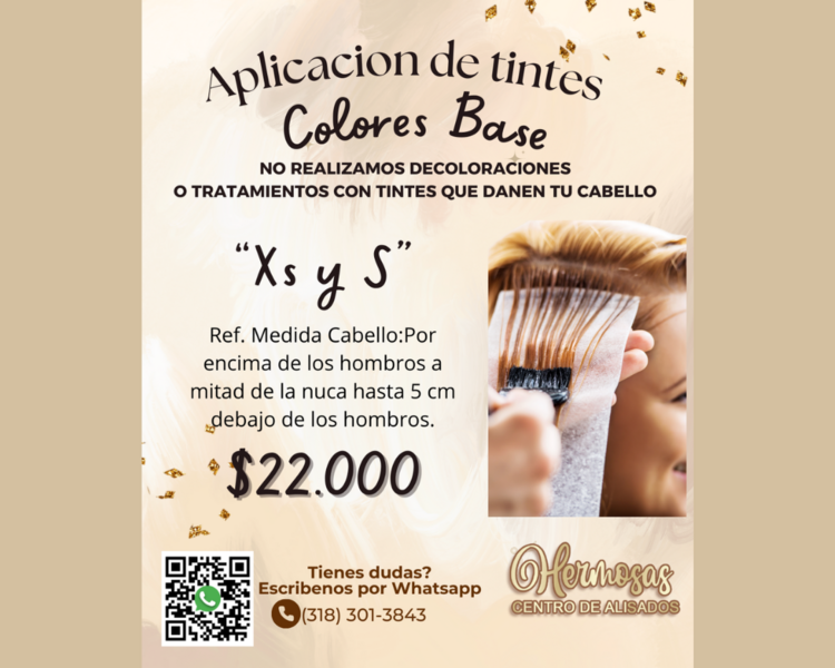 XS y S-Aplicación de tinte cabello