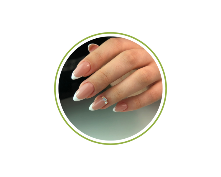 Uñas Esculturales con Poli-Gel + Francés