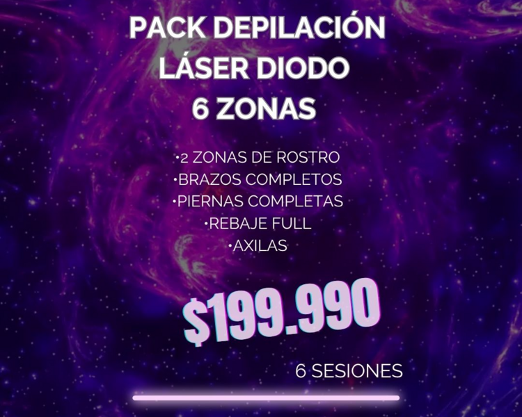 CYBERDAY PACK DEPILACION LASER DIODO 6 ZONAS