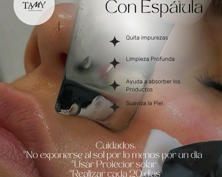Limpieza facial con espátula 