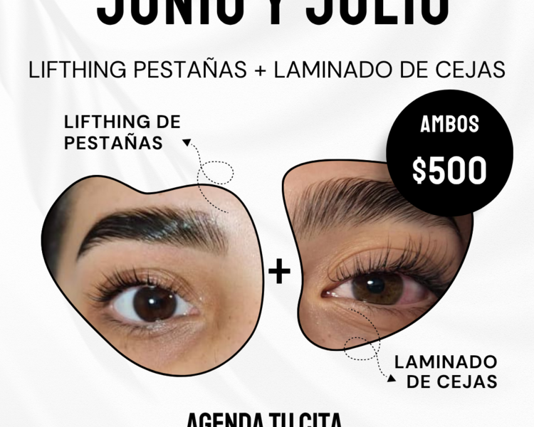 Lifthing de pestañas y Laminado de cejas con tinte