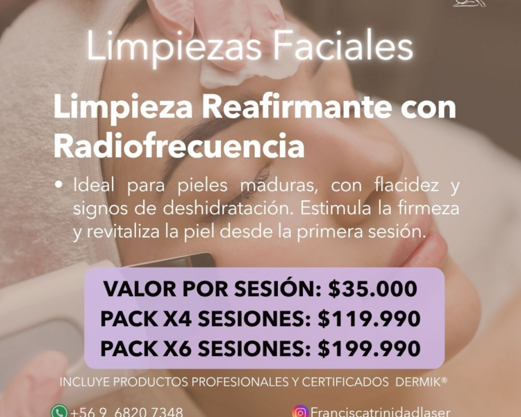 Pack: 6 Sesiones Limpieza reafirmante con radiofrecuencia