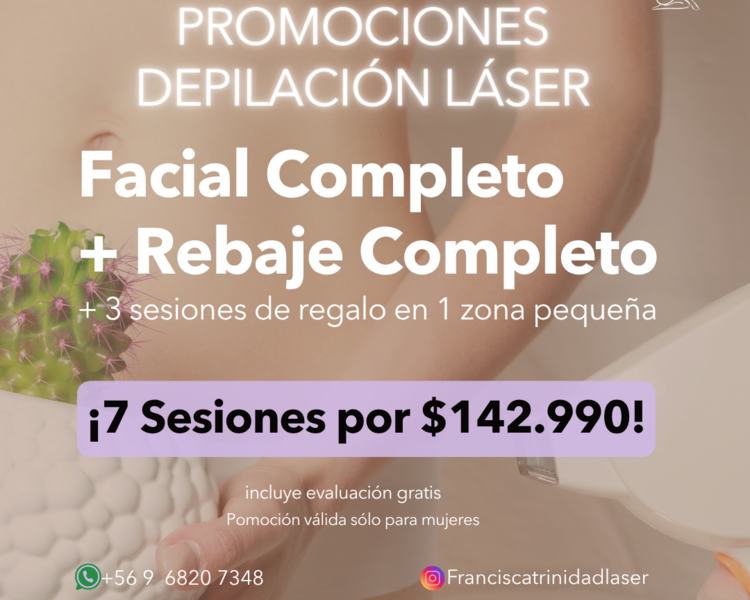 7 SESIONES EN FACIAL COMPLETO  + FULL BRAZILIAN + 1 ZONA PEQUEÑA DE REGALO (3 SESIONES) - AÑO 2025