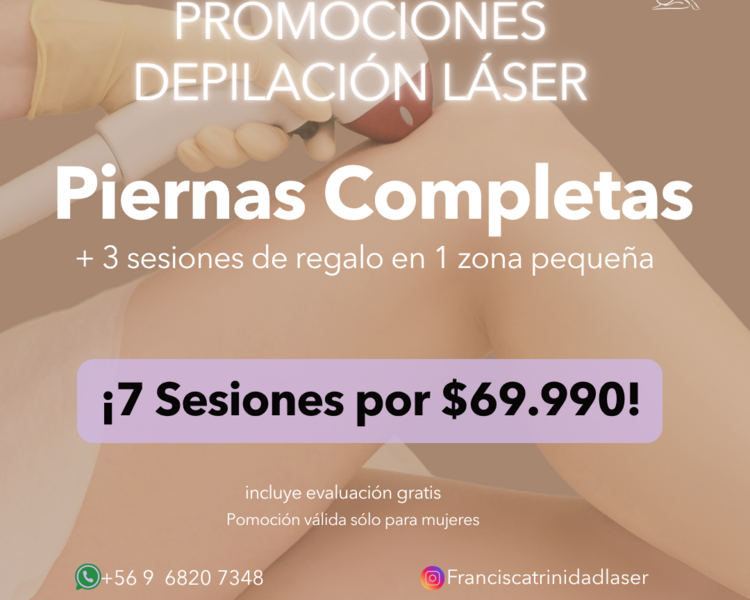 7 SESIONES EN PIERNAS COMPLETAS + 1 ZONA PEQUEÑA DE REGALO (3 SESIONES) - AÑO 2025
