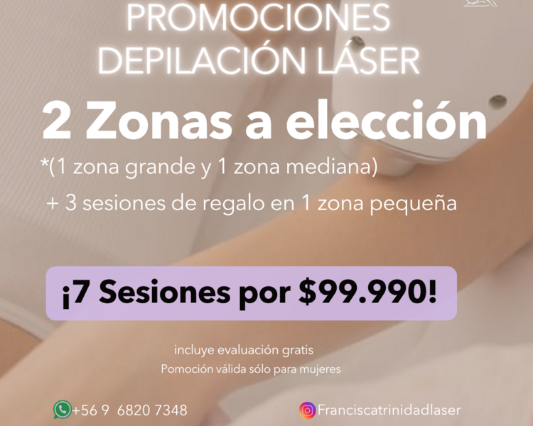 7 SESIONES EN 2 Z0NAS A TU ELECCION + 1 ZONA PEQUEÑA DE REGALO (3 SESIONES) - AÑO 2025