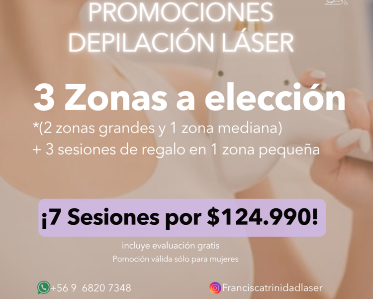 7 SESIONES EN 3 Z0NAS A TU ELECCION + 1 ZONA PEQUEÑA DE REGALO (3 SESIONES) - AÑO 2025