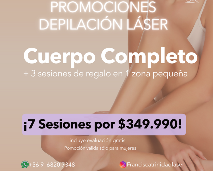 7 SESIONES EN CUERPO COMPLETO + 1 ZONA PEQUEÑA DE REGALO (3 SESIONES) - AÑO 2025