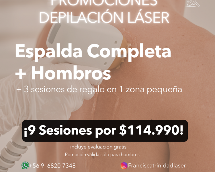 AÑO 2025-9 SESIONES EN ESPALDA COMPLETA + HOMBROS + 1 ZONA PEQUEÑA DE REGALO (3 SESIONES) - AÑO 2025