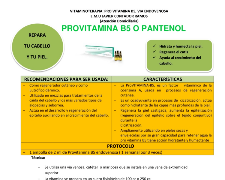 Protocolo 2 Provitamina B5