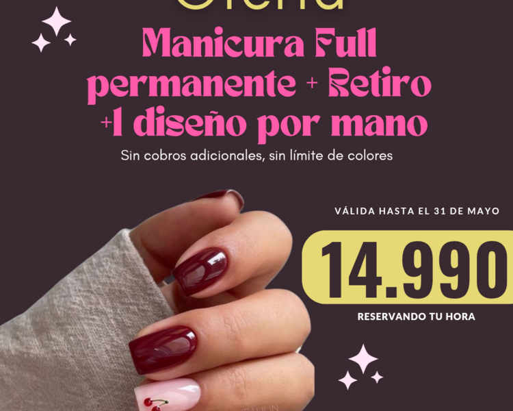 Promoción retiro+ esmalte + diseño simple 