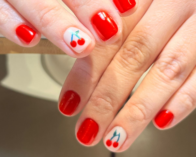 Manicure Esmaltado Permanente con Diseño (4 diseños simples)