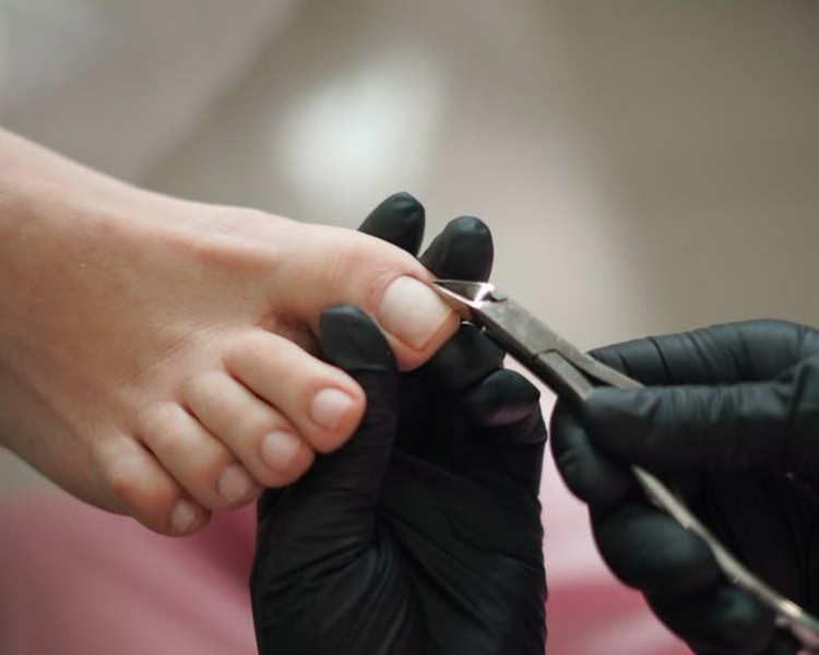 belleza de pies sin esmalte