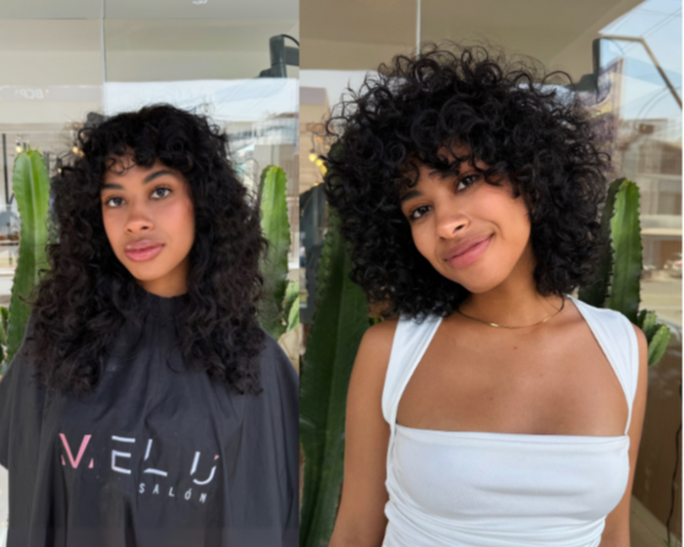 Corte estilizado para cabellos rizados