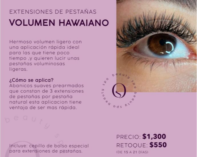 Extensiones de Pestañas Volumen Hawaiano