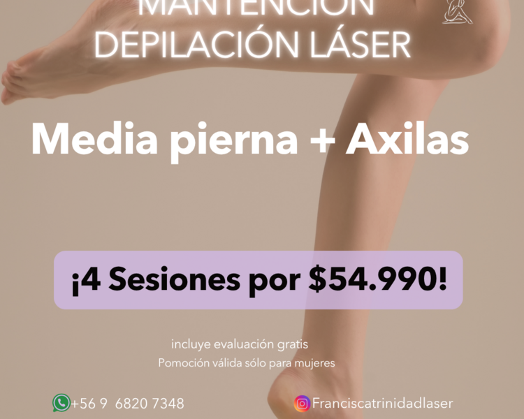 4 SESIONES EN MEDIA PIERNA + AXILAS - AÑO 2025