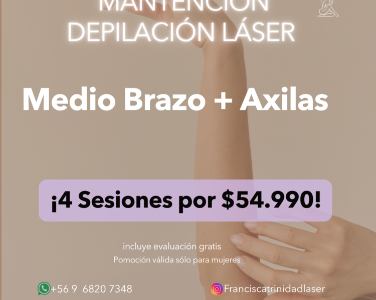 4 SESIONES EN MEDIO BRAZO + AXILAS - AÑO 2025