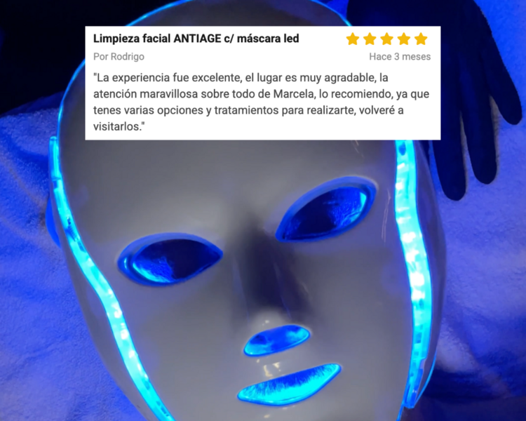 Limpieza facial ANTIAGE c/ máscara led