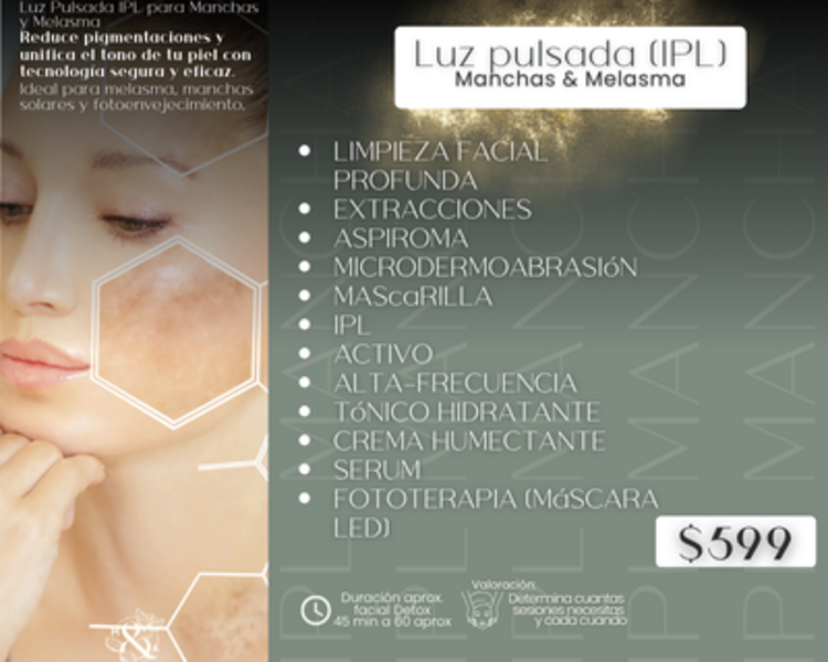 Luz pulsada (IPL) Manchas & Melasma