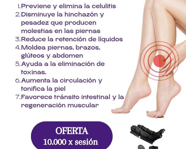 Presoterapia Piernas, Abdomen o Brazos