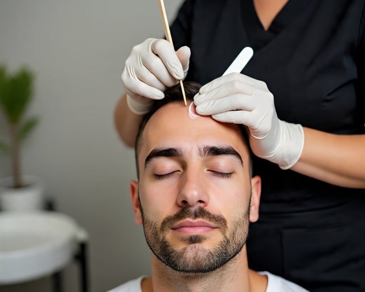 Depilación de cejas con cera 