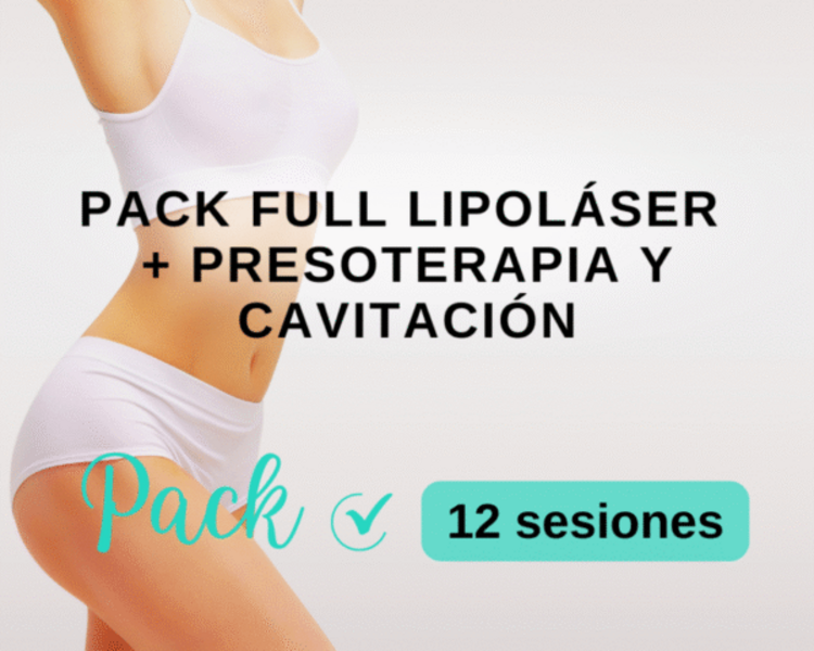 Pack 12 Sesiones Full Lipoláser + Presoterapia + Cavitación